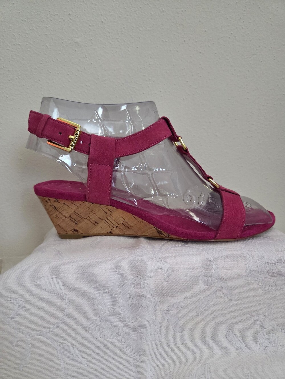 Ralph Lauren Raspberry Suede Sandals